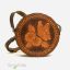 کیف رودوشی قلم زنی گرد زنانه چرم طبیعی مدل SL4413