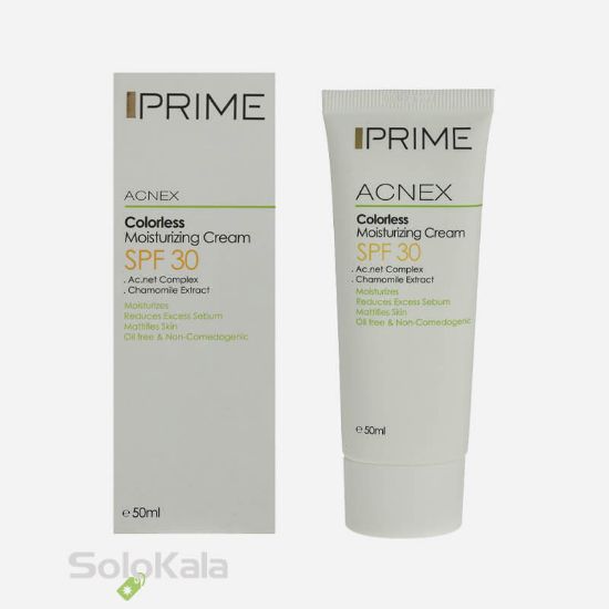 کرم مرطوب کننده بی رنگ SPF 30 پریم مدل Acnex