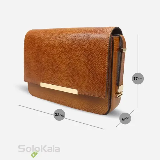 کیف رودوشی زنانه چرم طبیعی مدل SL2841 ابعاد