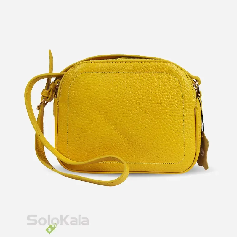 کیف رودوشی زنانه چرم طبیعی مدل SL7191 زرد