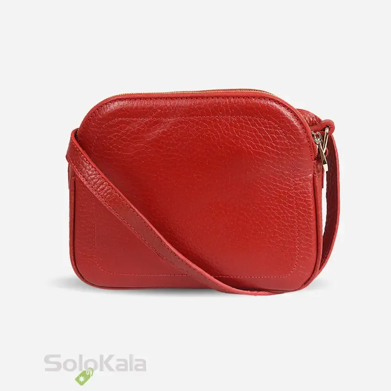 کیف رودوشی زنانه چرم طبیعی مدل SL7191 قرمز