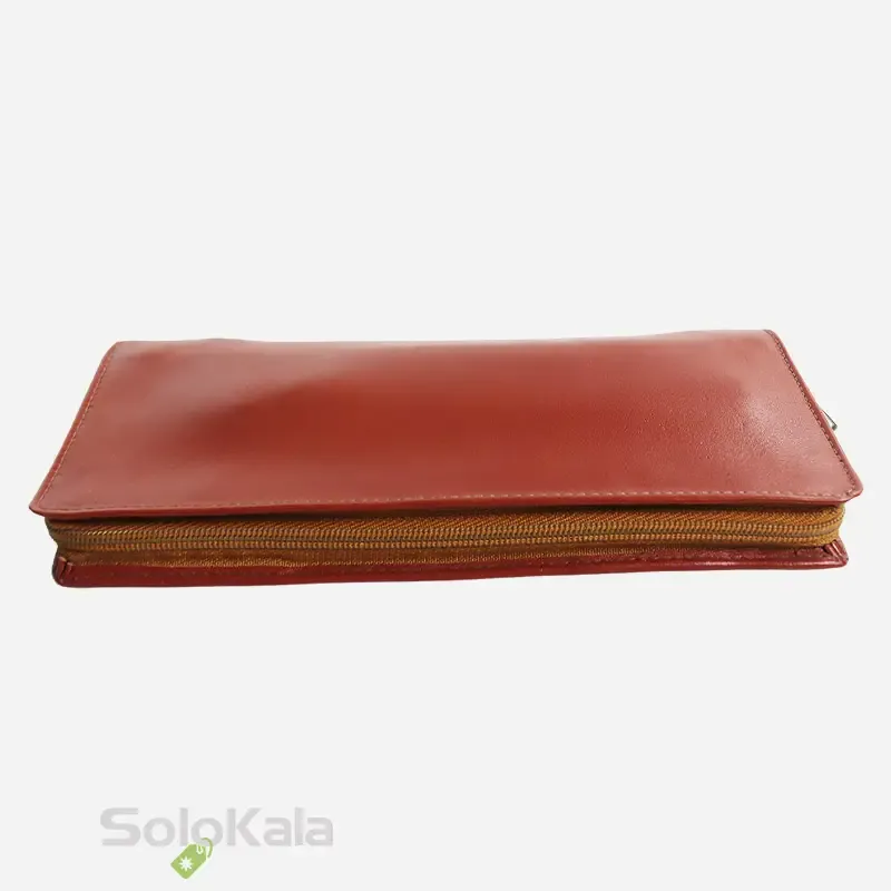 کیف دسته چکی چرم طبیعی مدل SL7851 نما از روبرو
