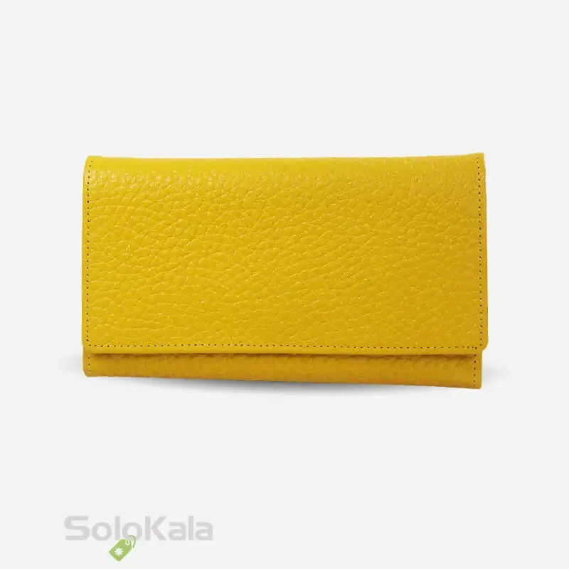 کیف پول چرم طبیعی مدل SL0403 زرد