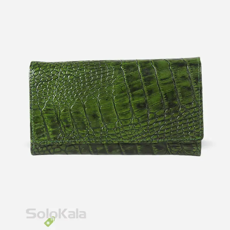 کیف پول چرم طبیعی مدل SL7154 سبز