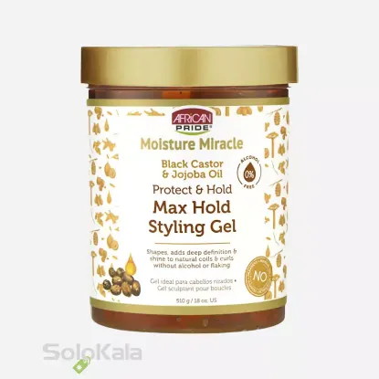 ژل مو آفریکن پراید مدل Miracle Max Hold Styling توضیحات پشت محصول