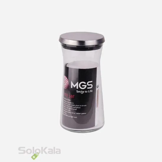 جا حبوبات شیشه ای MGS با درب استیل گنجایش 1200cc