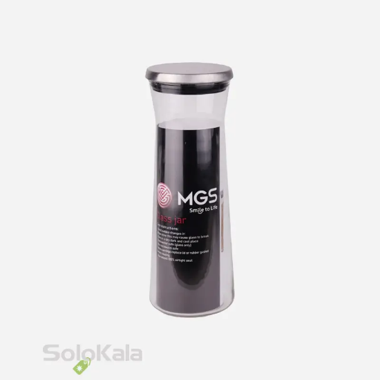 جا حبوبات شیشه ای MGS با درب استیل گنجایش 1800cc