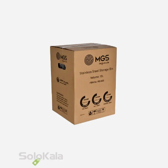 سطل زباله پدالی MGS مدل استیل کد Pb6022 - جعبه محصول