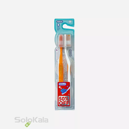 مسواک هایدنت مدل دیاموند 2 عددی قاب دار کد 962 با برس متوسط