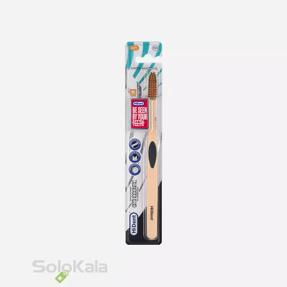 مسواک هایدنت مدل دیاموند ذغالی ارتودنسی قاب دار کد 959 با برس نرم