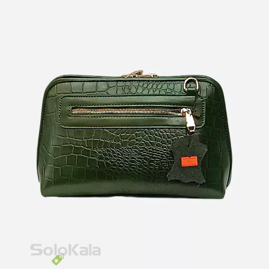 کیف رودوشی زنانه چرم طبیعی مدل SL1414 - کرو سبز