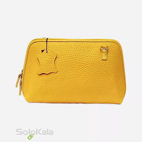 کیف رودوشی زنانه چرم طبیعی مدل SL1414 - زرد فلوتر
