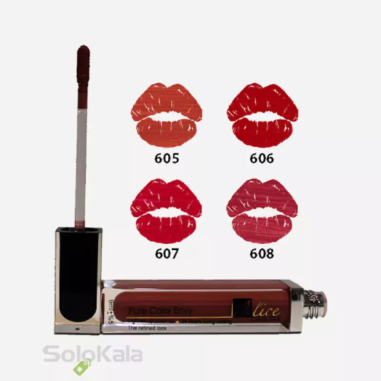 رژ لب مایع مات آلیس شماره 607 - تست رنگ