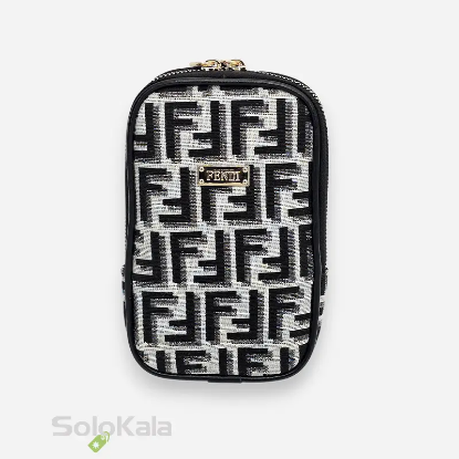 کیف موبایل طوسی مشکی طرح FENDI