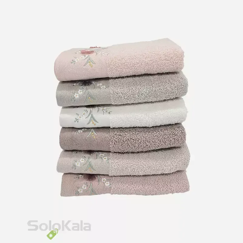 حوله دست و صورت اوزکندیم مدل purry کد 1101 - صورتی چرک