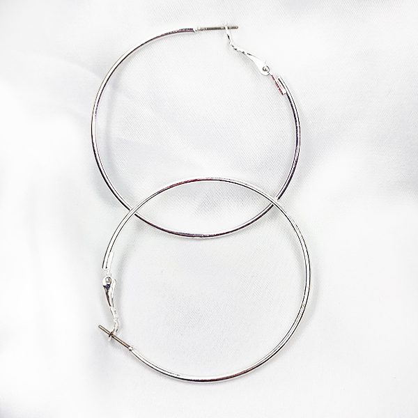 گوشواره حلقه ای سیلور طرح گرد ساده کد 5167