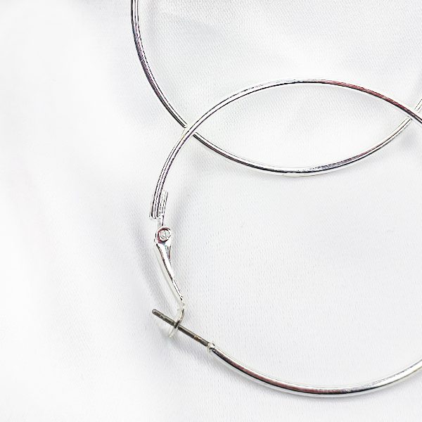 گوشواره حلقه ای سیلور طرح گرد ساده کد 5167