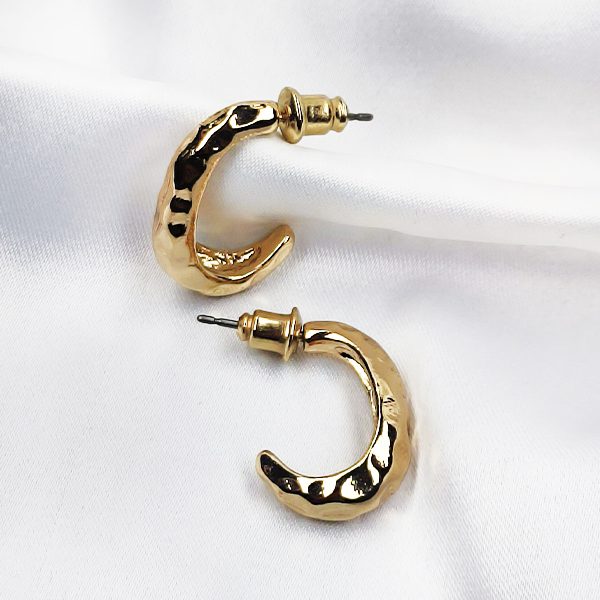 گوشواره حلقه ای طلایی طرح c کد 5197