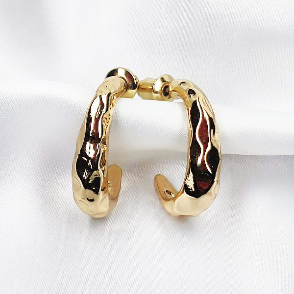 گوشواره حلقه ای طلایی طرح c کد 5197