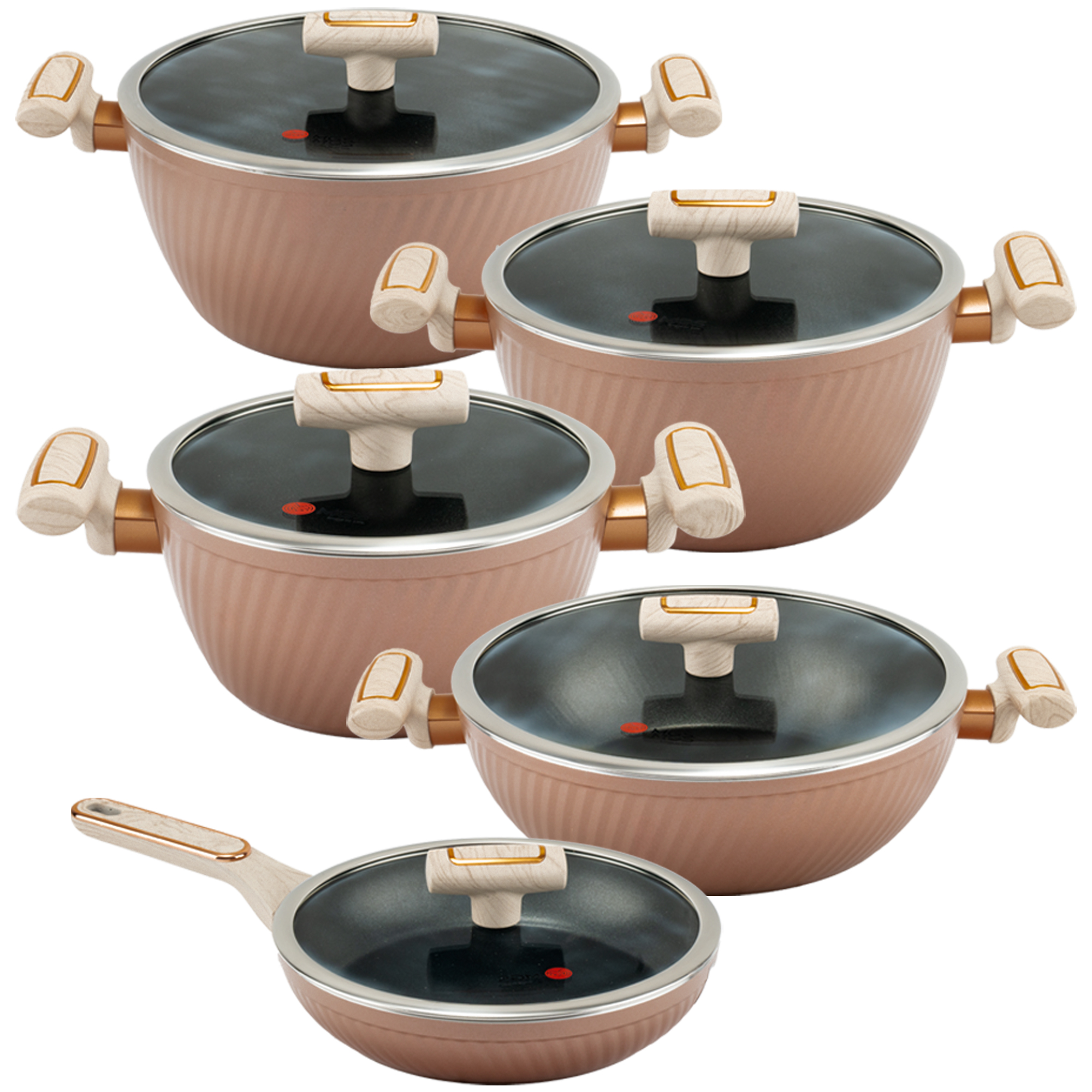 سرویس قابلمه 10 پارچه طرح فورج کد FR07 - مسی