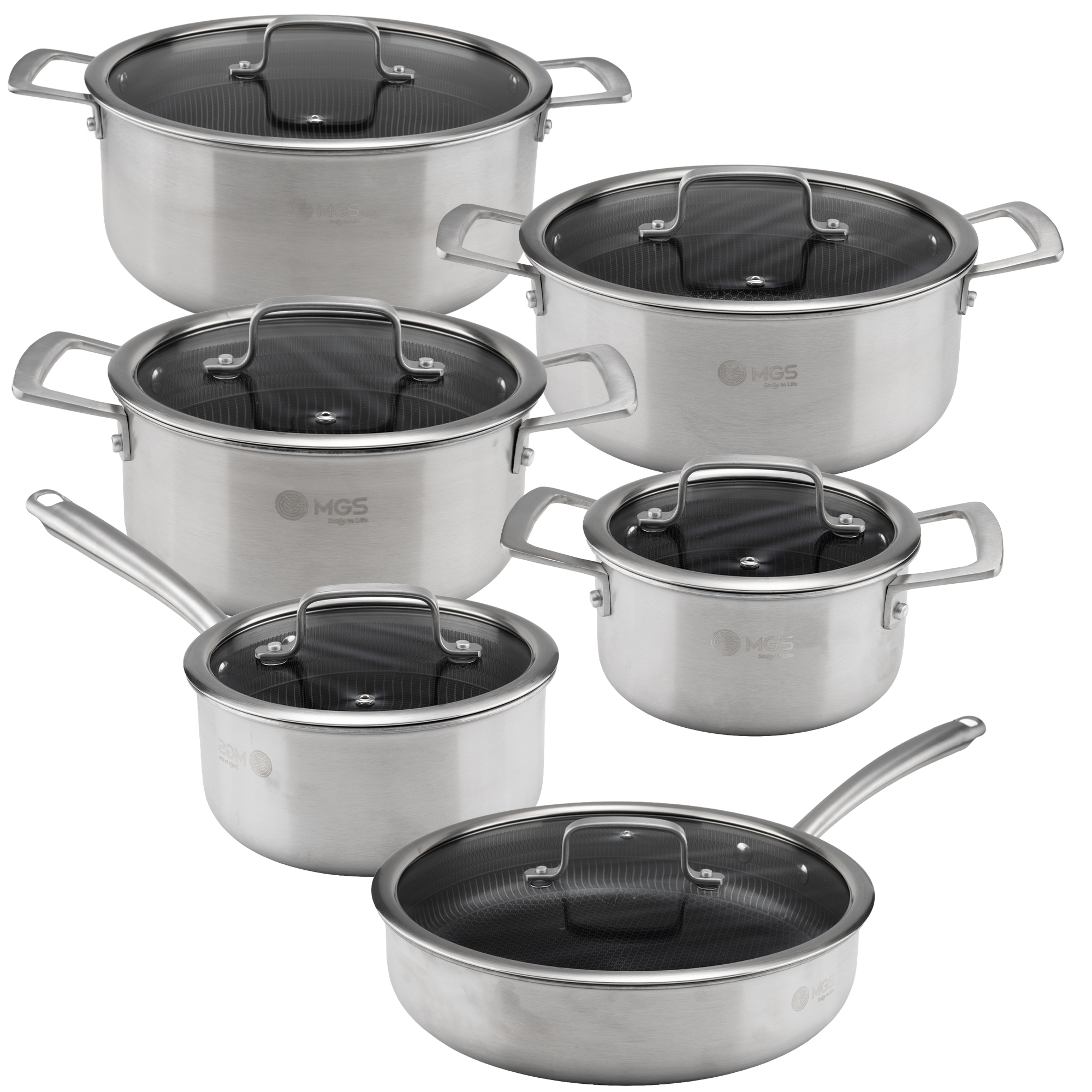 سرویس قابلمه 12 پارچه استیل کف لیزری کد CWS3112 - استیل