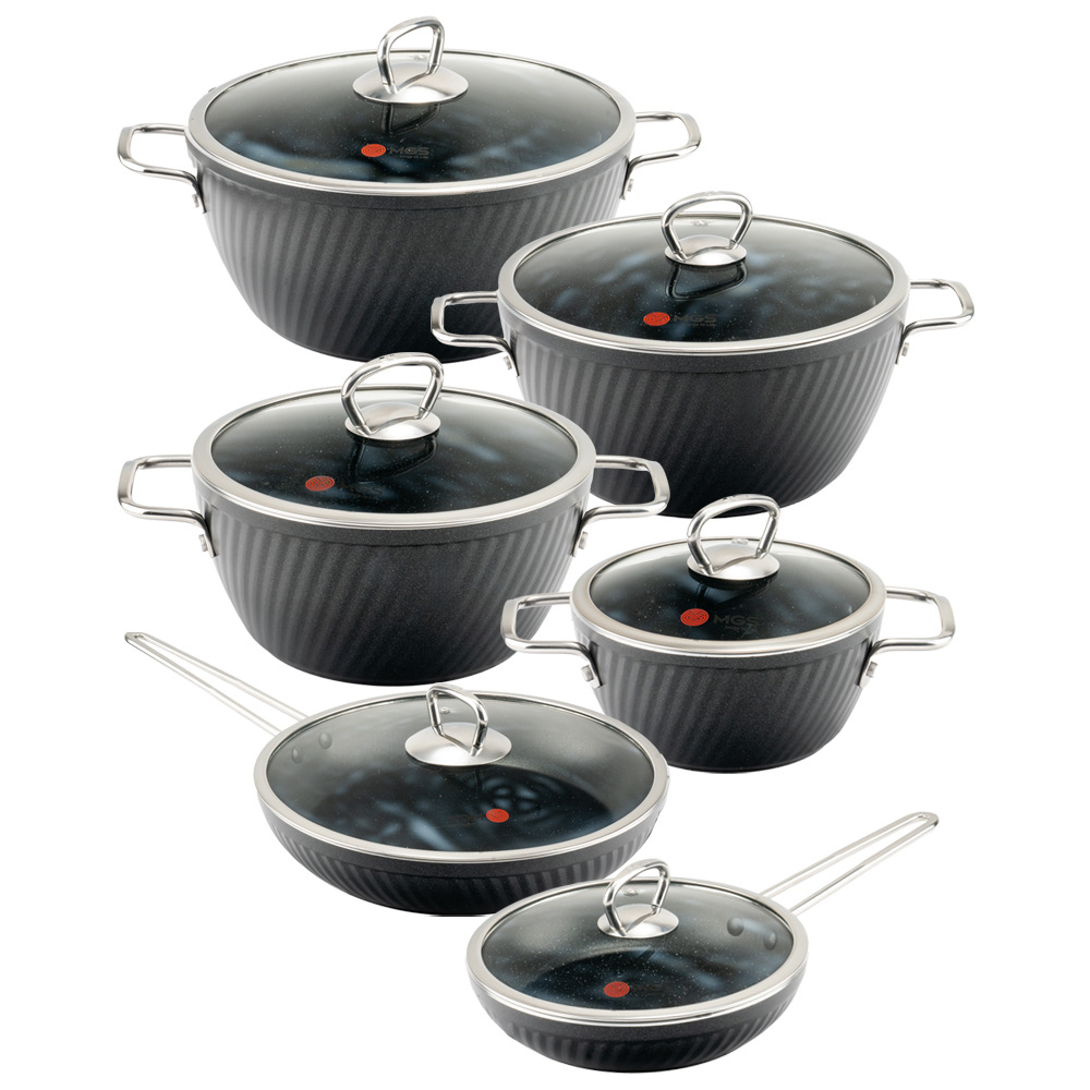 سرویس قابلمه 12 پارچه فورج کد FR04S - مشکی