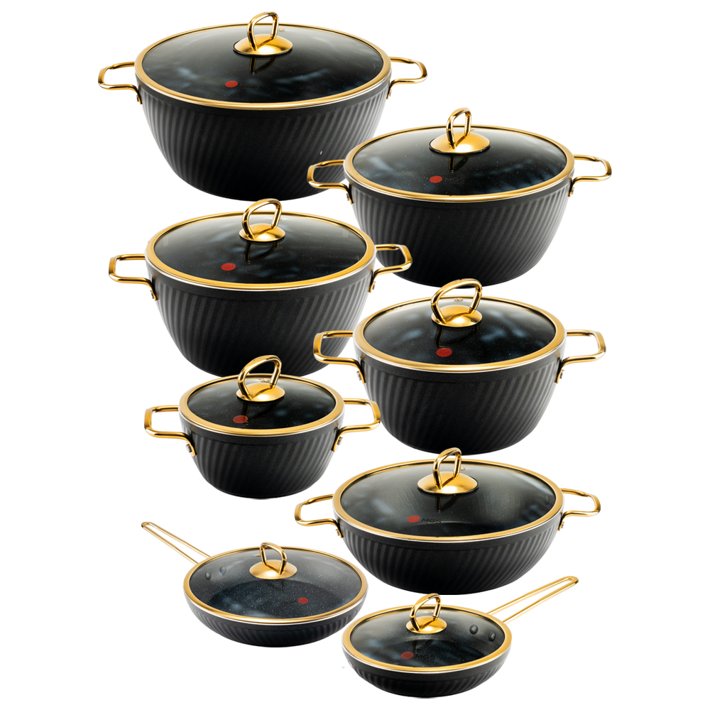 سرویس قابلمه 16 پارچه فورج کد FR04G - مشکی
